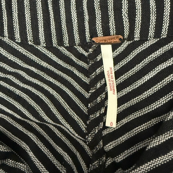 Free People The Liberty Jumpsuits Wide Leg Cotton Black White Striped Size 0 - Picture 2 of 10